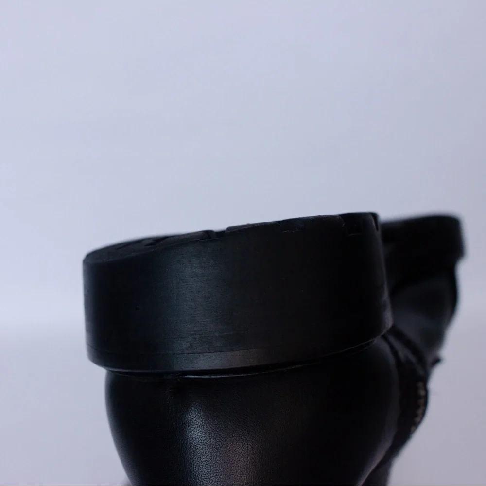 568$MRP Zadig & Voltaire Joe Boots Black Leather Lace Up Zip Logo Boots , Sz 38 - Picture 16 of 16